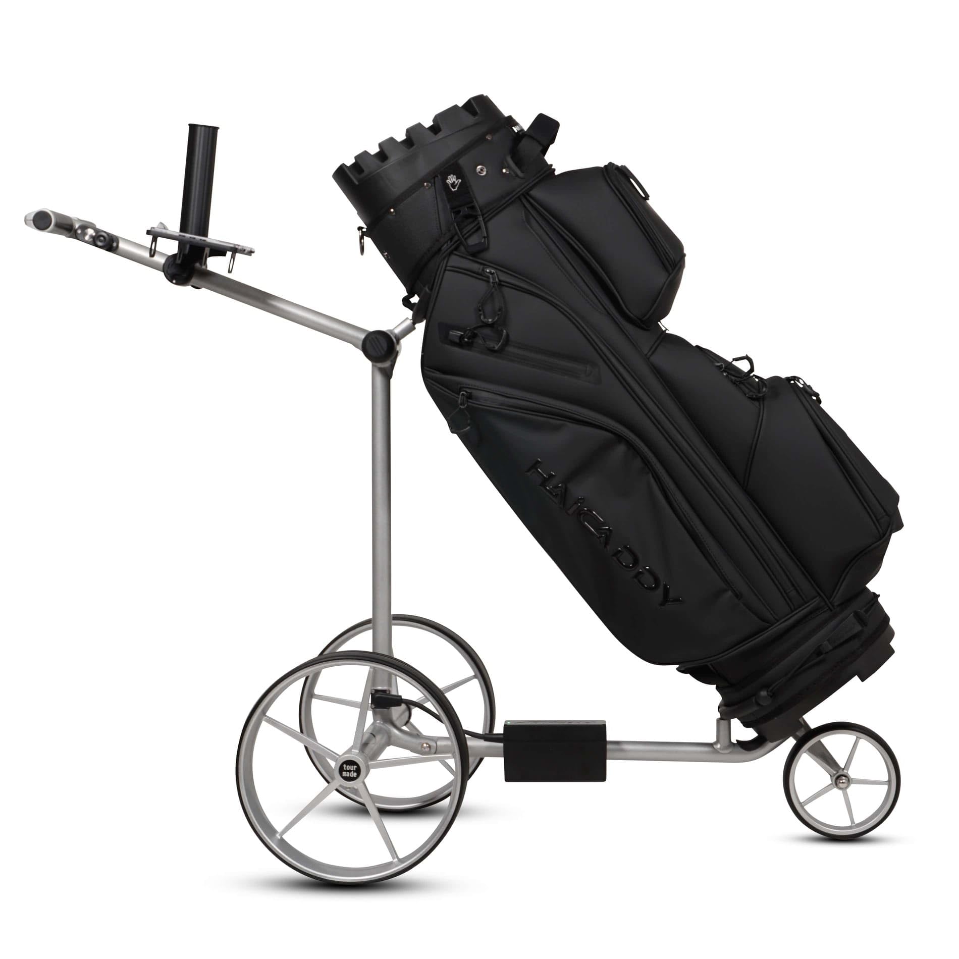 tour made RT-670S - Trolley da golf elettrico, pesa solo 5,5 kg, grazie al freno di stazionamento, al freno di discesa e al bilanciamento delle pendenze, ideale per luoghi montuosi, marchio tedesco