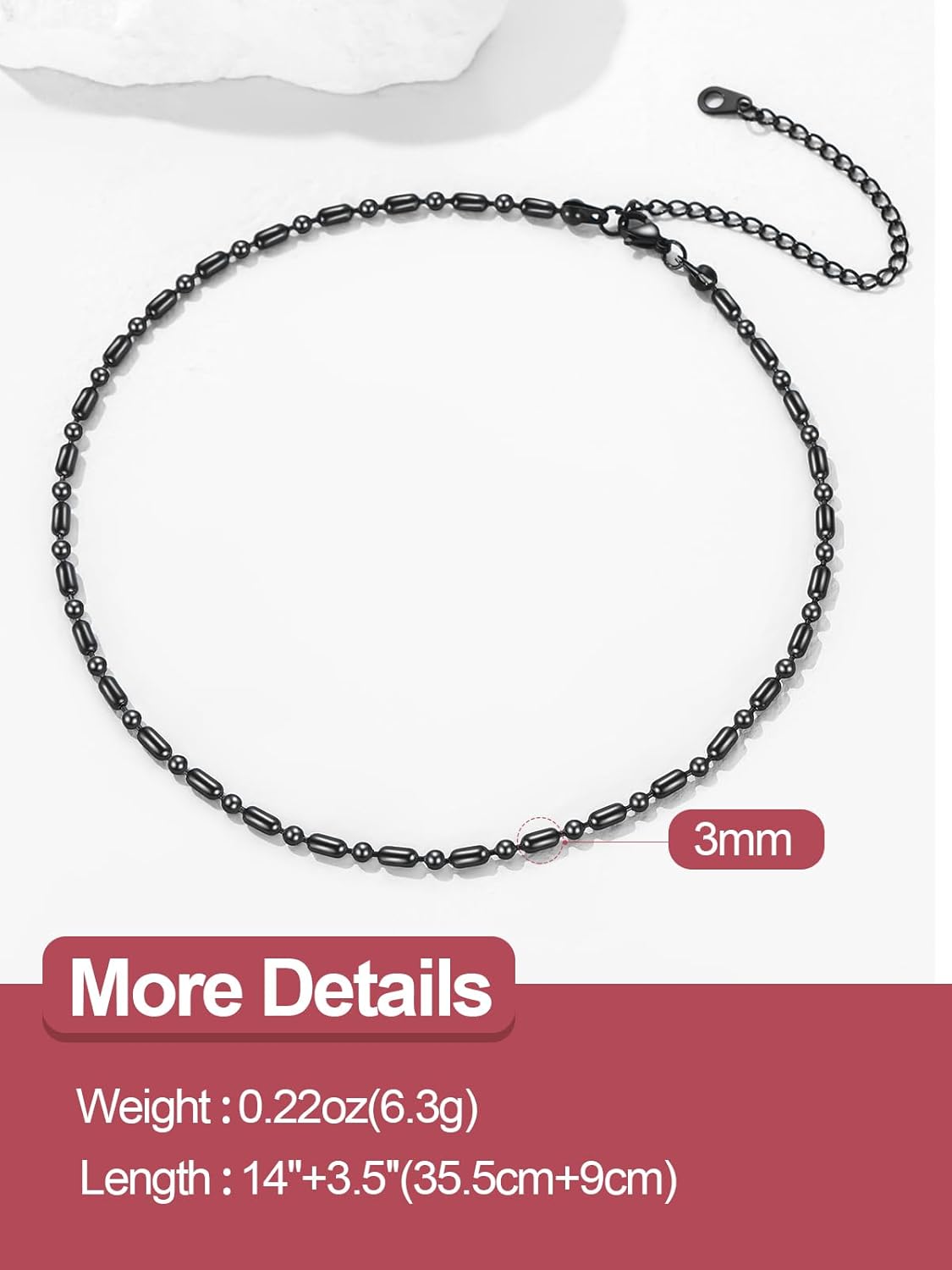 FOCALOOK Choker Necklace for Women Dainty 14K Gold Plated Double Layered Necklace Silver Black Metal Satellite Beaded Boho Choker Chain - Image 6