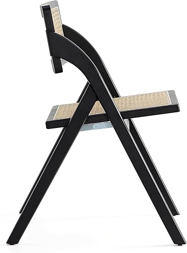 Miniatura 6 de Manhattan Comfort Lambinet - Silla plegable de mimbre de mimbre para exteriores, para comedor, patio, restaurante, bistró, cafetería y pub, juego de