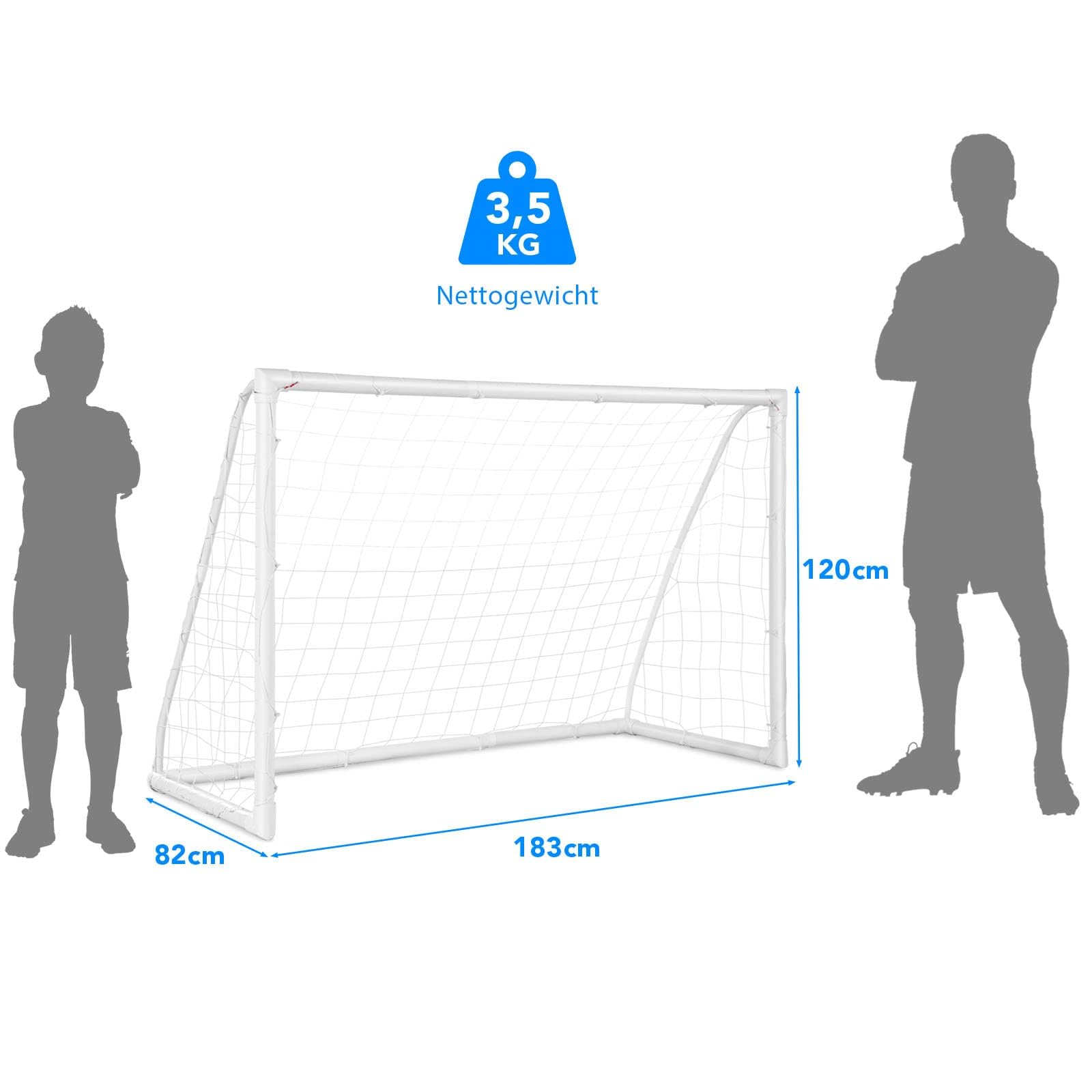 COSTWAY Fußballtor, Fussballtore Garten wetterfest, Fußballtor mit hochfestem Netz & Metallrahmen für Kinder & Erwachsene
