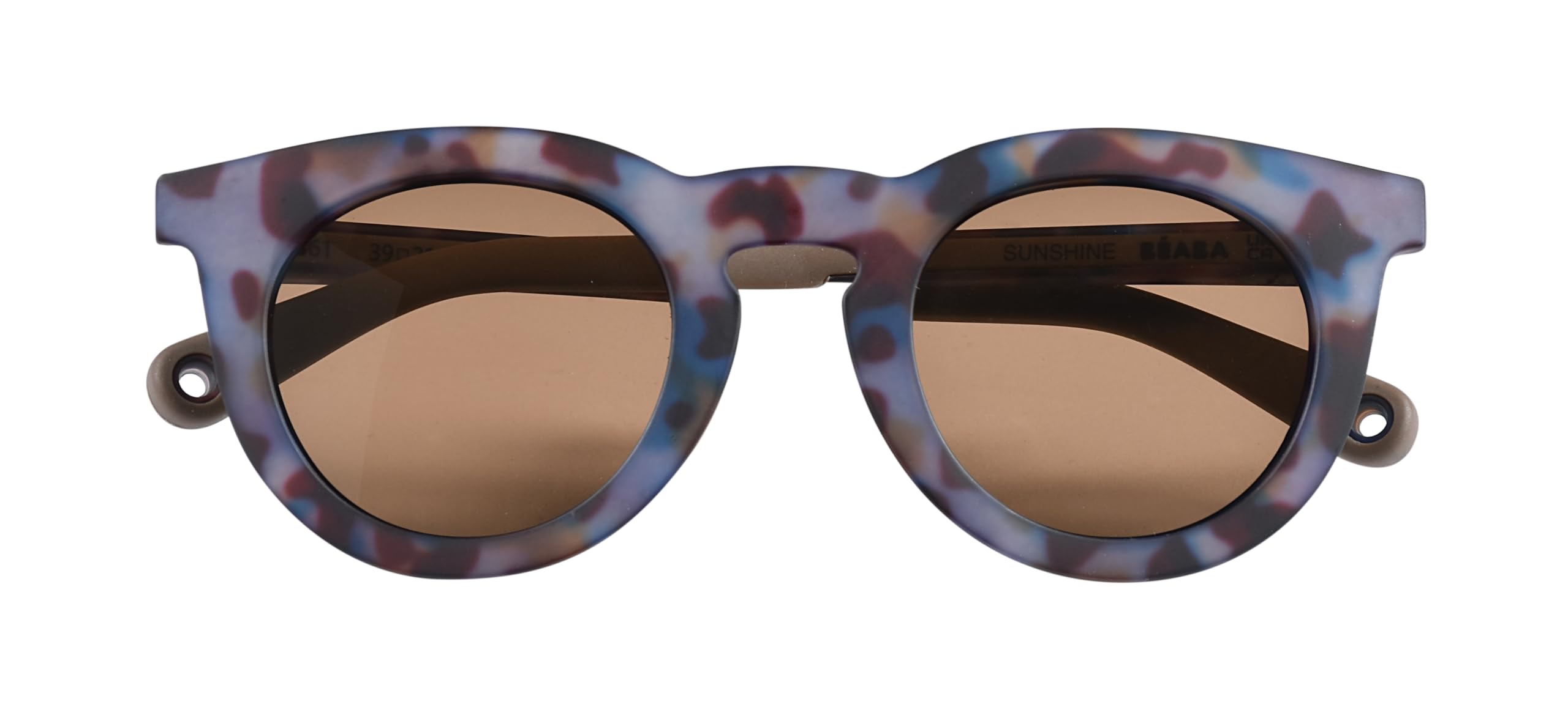BÉABA, Sunglasses for Children 4-6 Years, 100% UV Protection - CAT 3, Side Protection, Optimal Comfort, 360° Adjustable Temples, Adaptable to The Eyes, Retro Collection, Sunshine Blue Tortoise