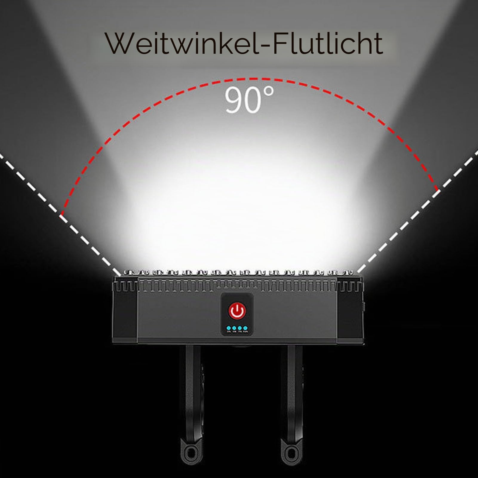 Alomejor Fahrradlicht, 8 LEDs, Wiederaufladbarer USB-Scheinwerfer mit Hupe, 6 Modi, Powerbank-Funktion, IP44 Wasserdicht, für die Sicherheit von Mountainbike- und Off-Road-Fahrrädern