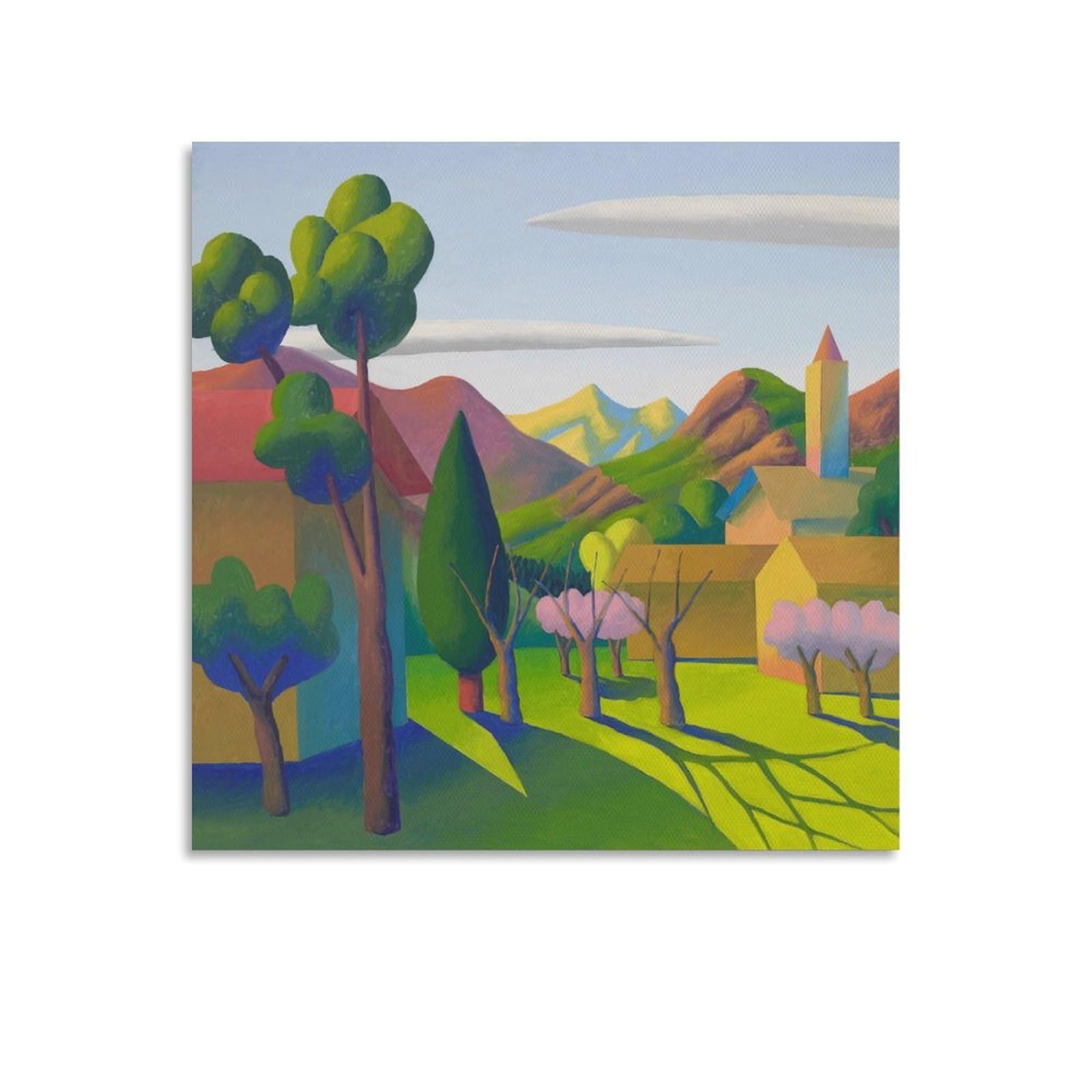 KLAGCBDF SALVO La Valle (2) Wall Art Picture Painting Poster Canvas Print Posters Artworks Room Decor 20x20inch(50x50cm)