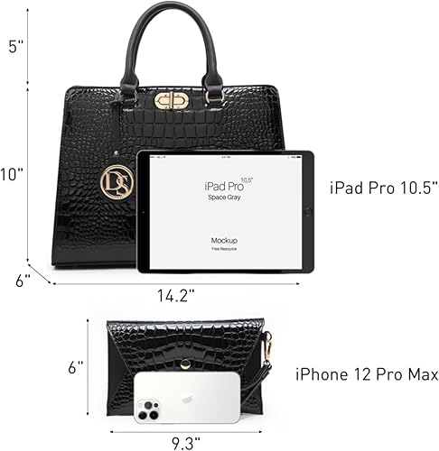 Miniatura 4 de Dasein Bolsos de Mano para Mujeres Carteras Bolsos de Trabajo para Damas Cartera Satchel Tote con Asa Superior Bolsos de Hombro con Clutch a Juego