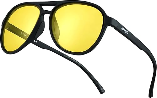 Night Vision Glasses for Men Women Anti Glare Night Driving Glasses Polarized Yellow Lens