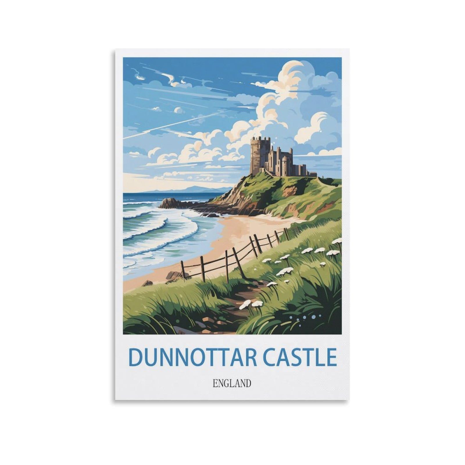 EZMLFA 5D Diamond Art Kits for Beginner,Dunnottar Castle England,Diamond Picture Art for Beginner, DIY Gem Cross Stitch Creative Gift Home Wall Decor 40x50cm
