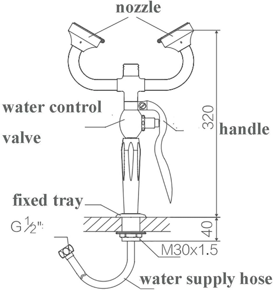 Laboratory Eyewasher, Full Copperbelt Hose, Emergency Eyewash Station, Double Nozzle Cleaner