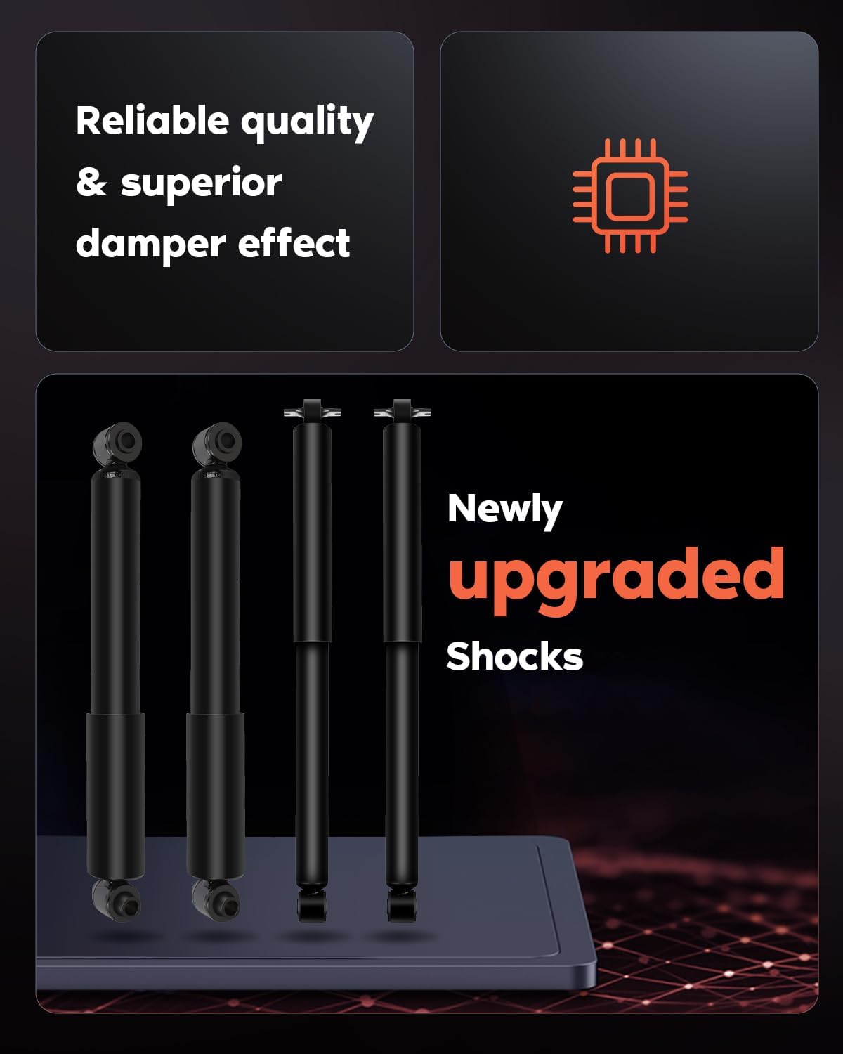 cciyu (Front Rear) Struts Shock Absorbers Fit for Chevrolet K1500 1988-1999,for Chevrolet K2500 1988-2000,1988-1999 for GMC K1500,1988-2000 for GMC K2500 344266 344263