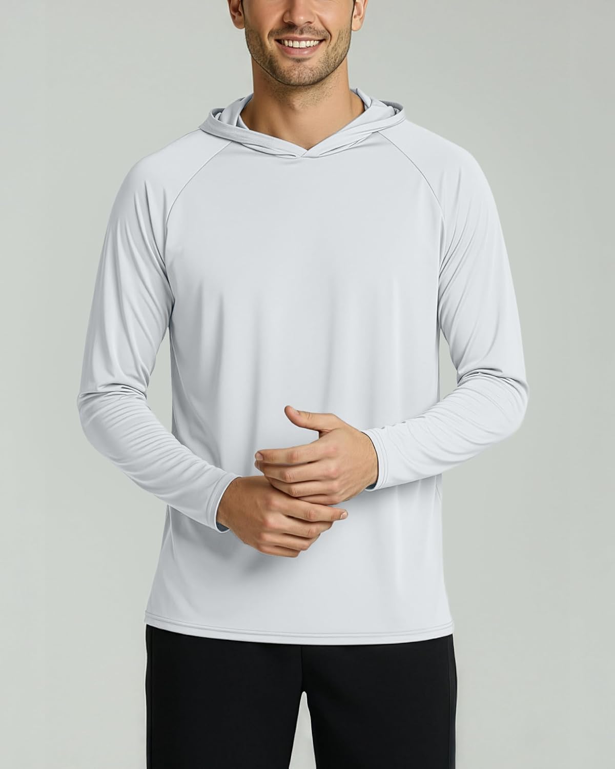 Real Essentials 3 Pack: Men's Long Sleeve Rash Guard Hoodie - SPF UV Sun Protection Workout Fishing Swim Shirts (Big & Tall) - Image 3