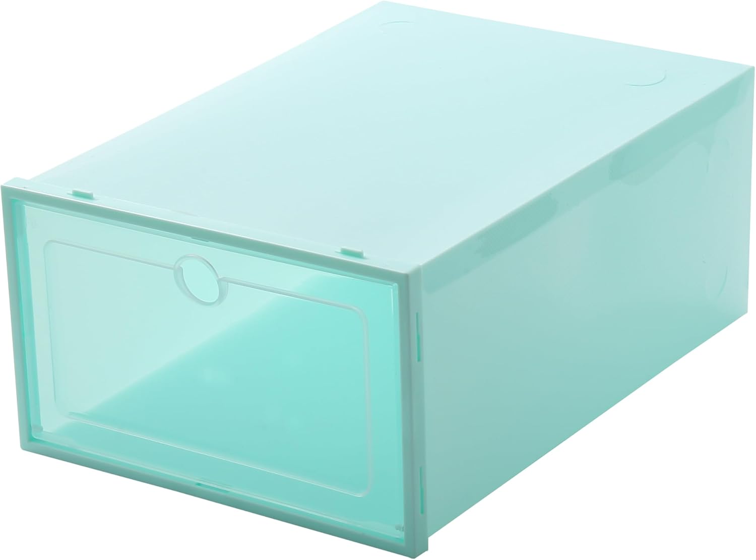 Shoe Storage Boxes Organizers, Clear Plastic Stackable 24 Pack, Shoe Rack & Holder Substitute, Sneaker Containers, Toy Storage Organizer Bins for Entryway, Closet, Under Bed, Emerald Green