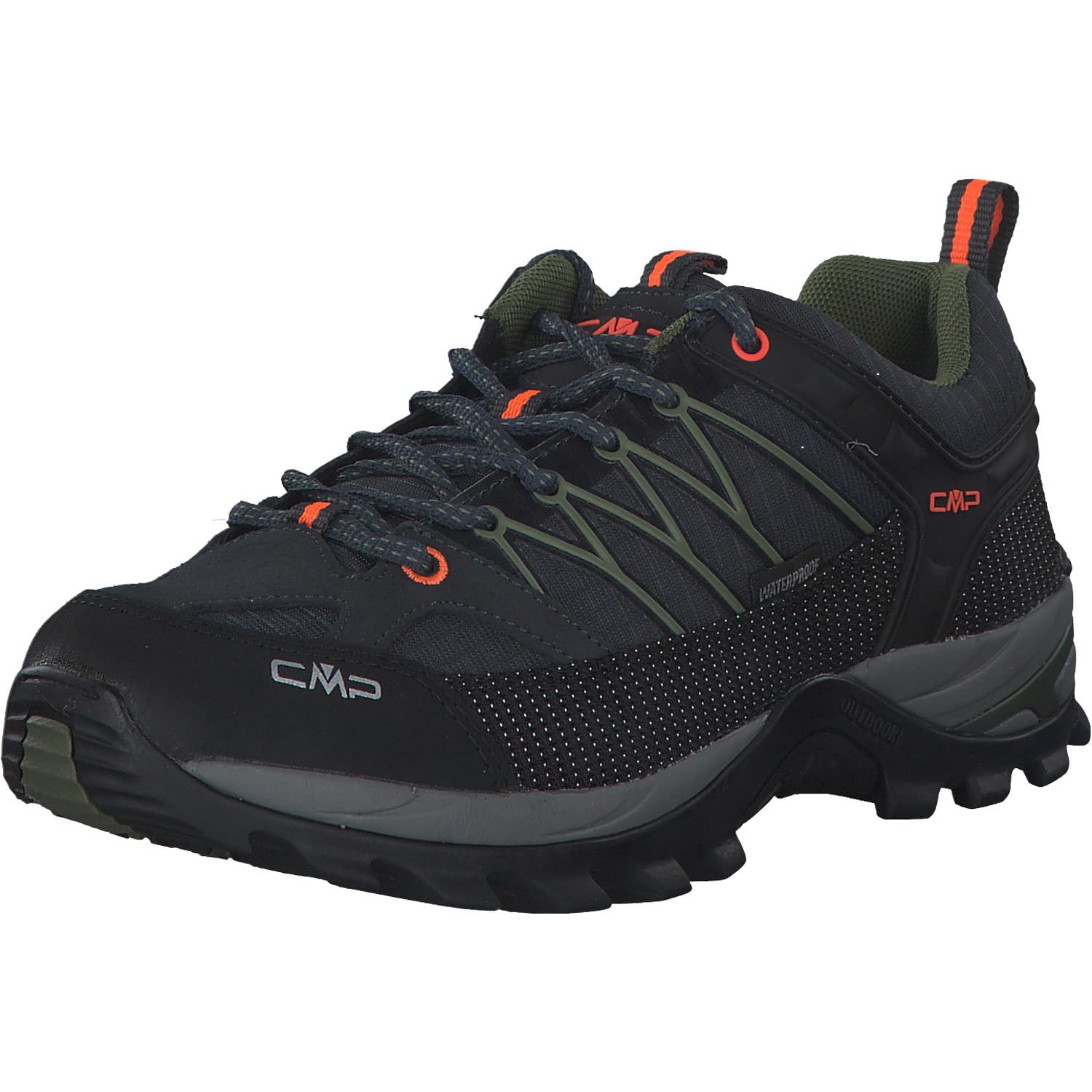 CMP Men's Rigel Low Trekking Shoes WP, Anthracite-Peat, 9.5 UK