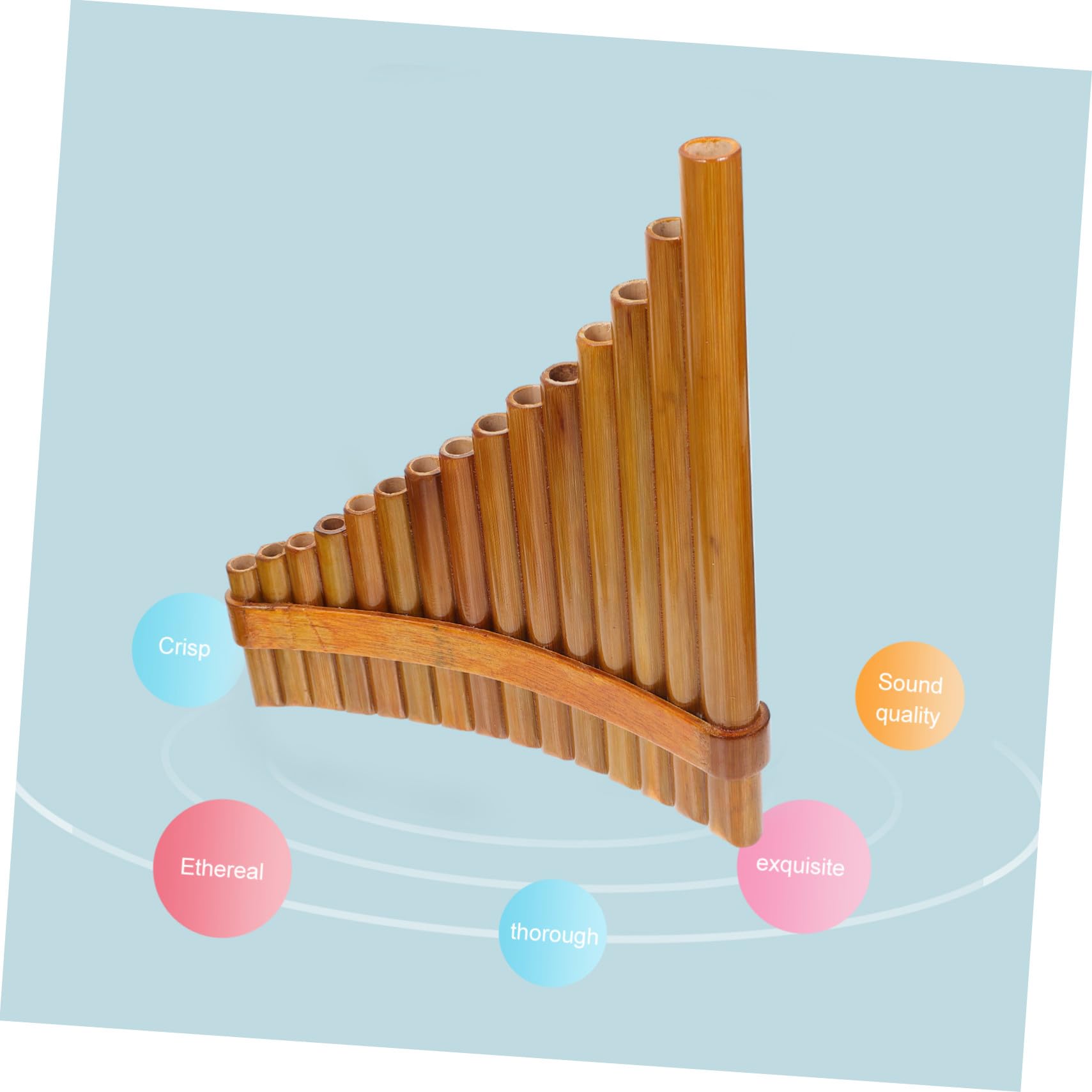 Professionelle Panflöte aus natürlichem Holz Linksseitig Robust Leicht und Tragbar Traditionelles Musikinstrument für Anfänger und Schule