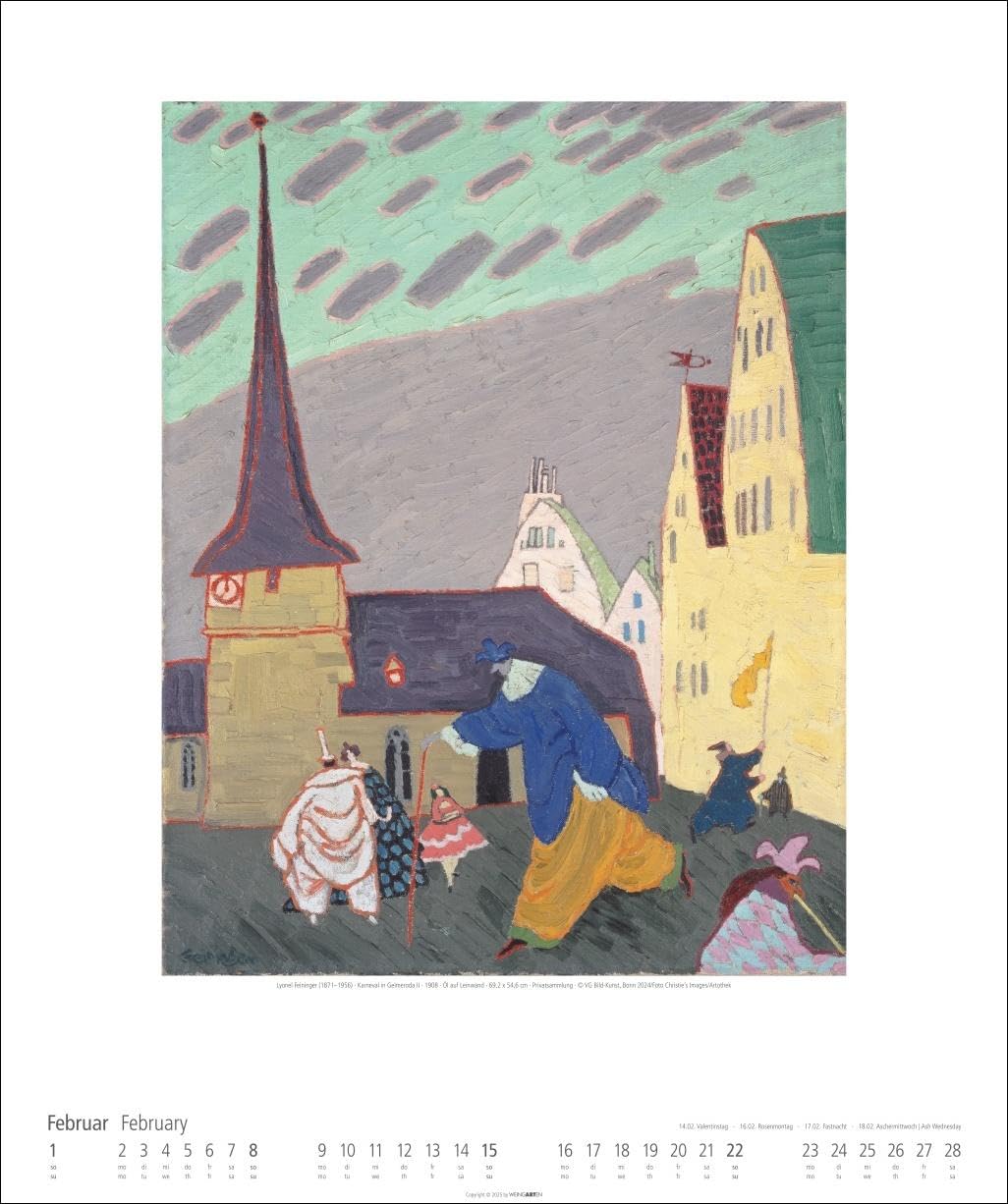 Lyonel Feininger Kalender 2026: Kubismus und Expressionismus in einem Kunstkalender im Großformat. Jahres-Wandkalender 2026, Format 46 x 55 cm.