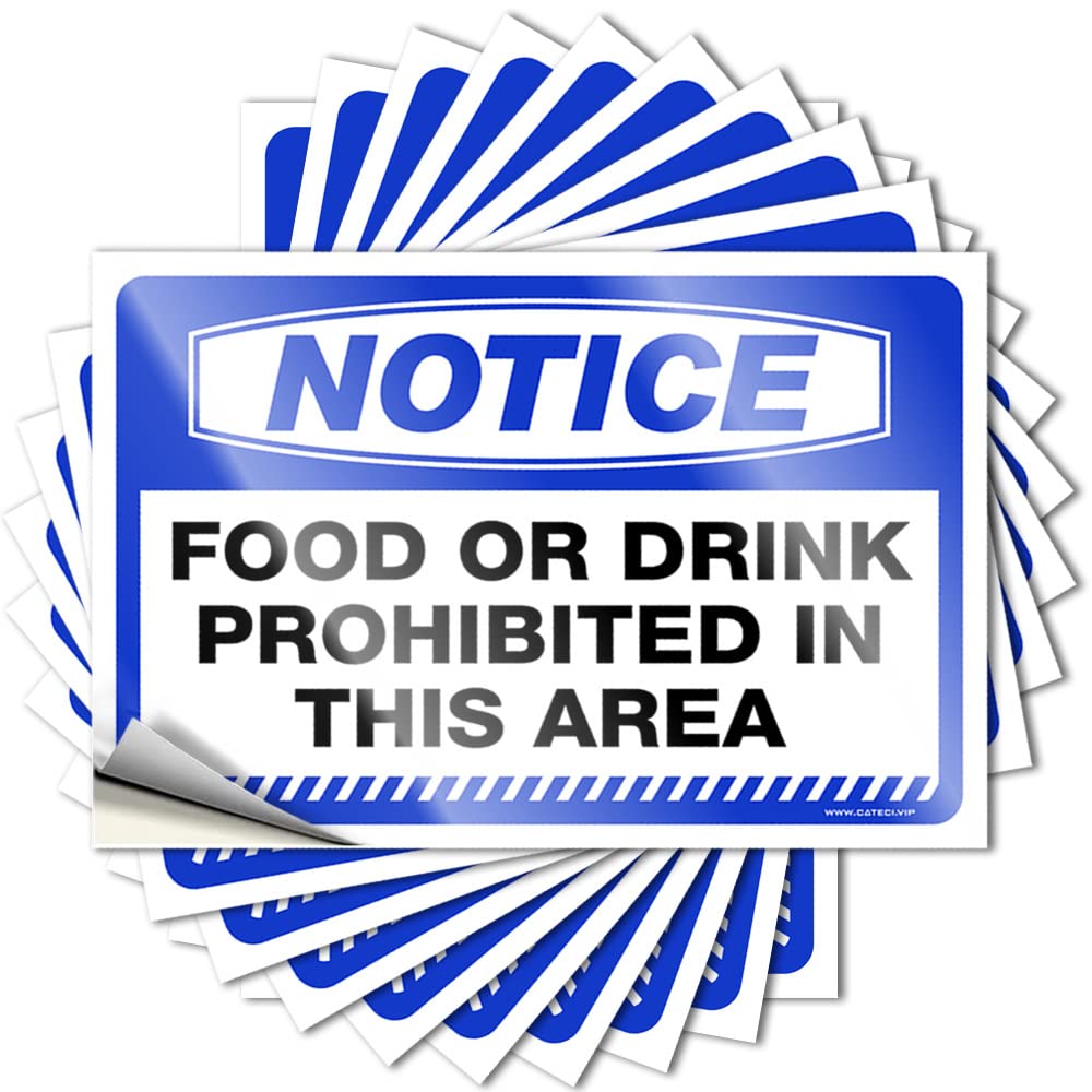 Notice Food Or Drink Prohibited in This Area Big Tiki Decorations - Sticker Cover Removable Vinyl Decal(12X18CM)