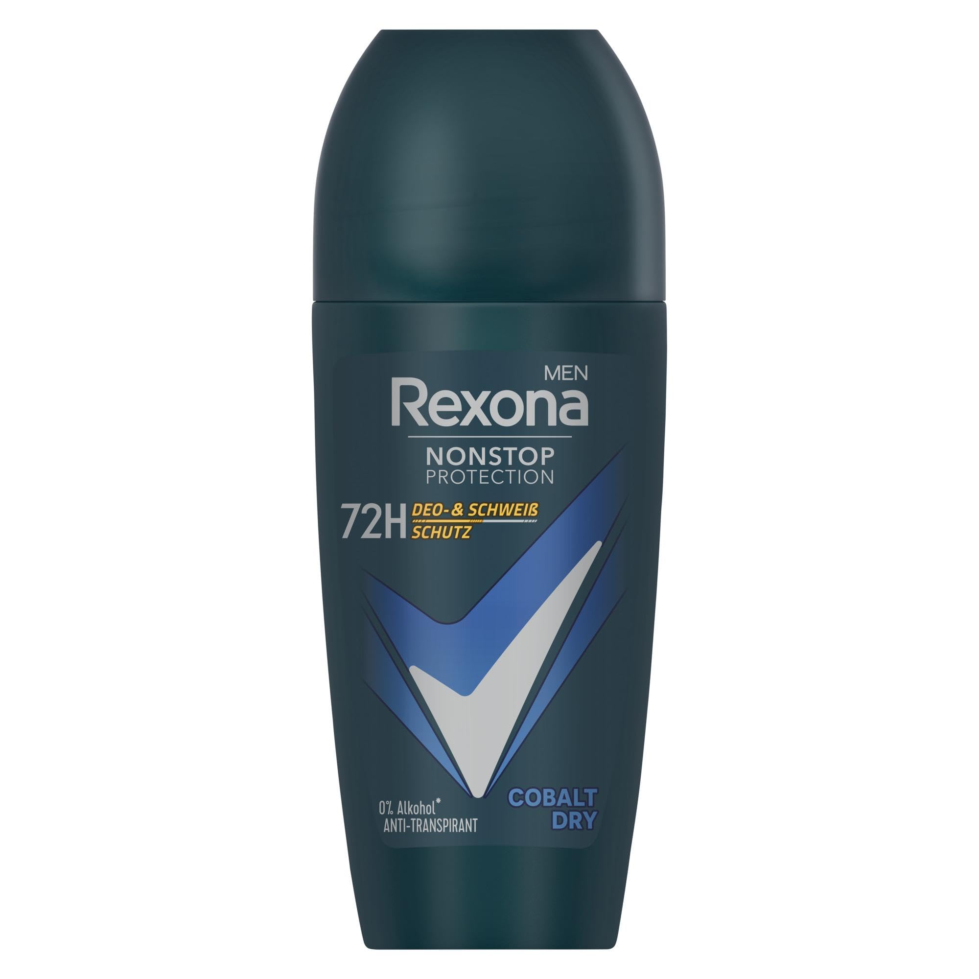 Rexona Men Nonstop Protection Anti Transpirant Deo Roll-On Cobalt Dry Mit 72 Stunden Schutz Vor Schweiß Und Körpergeruch 50 Ml