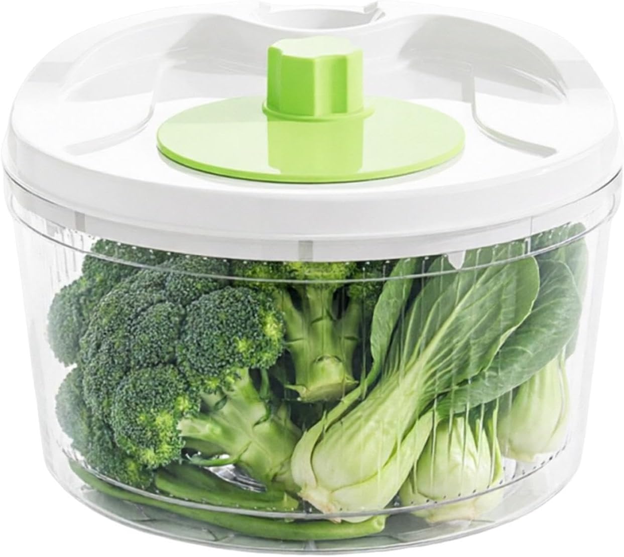 Salad & Lettuce Spinner - Manual Vegetable Dryer, Salad Spinner With Lid