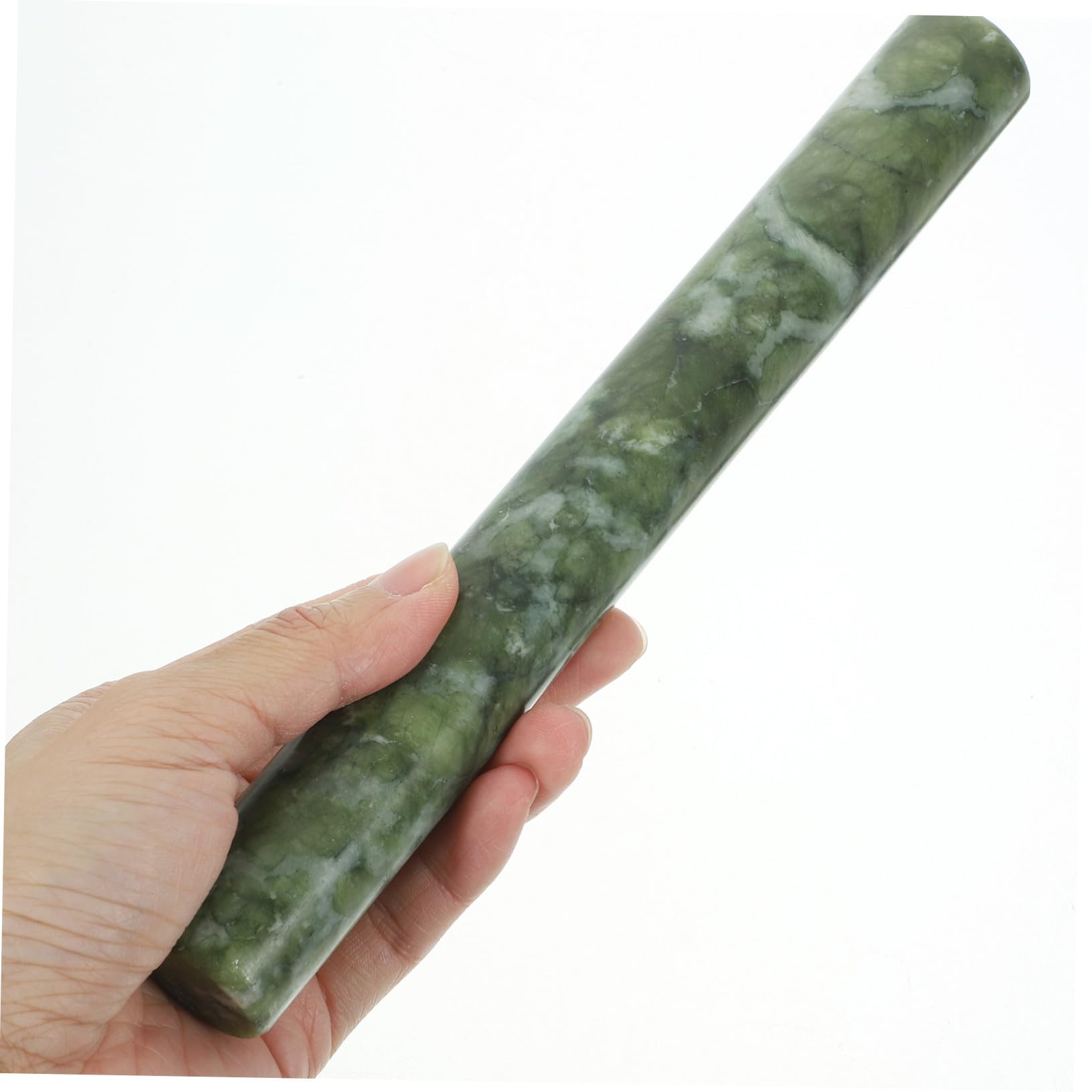 Rodillo de Jade Auténtico para Masa y Pasta, Material Resistente Superficie Antiaherente, 2 Piezas Ideales para Amasar y Preparar Dumplings en Cocina Doméstica