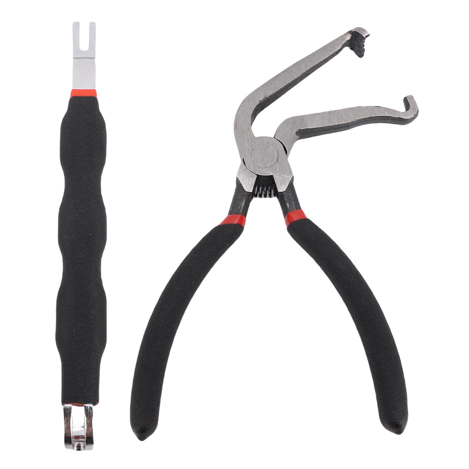 KIMISS Electrical Disconnect Pliers 60° Bend Carbon Steel Hose Pliers with Double Ended Terminal Separator Removal Tool (Black)