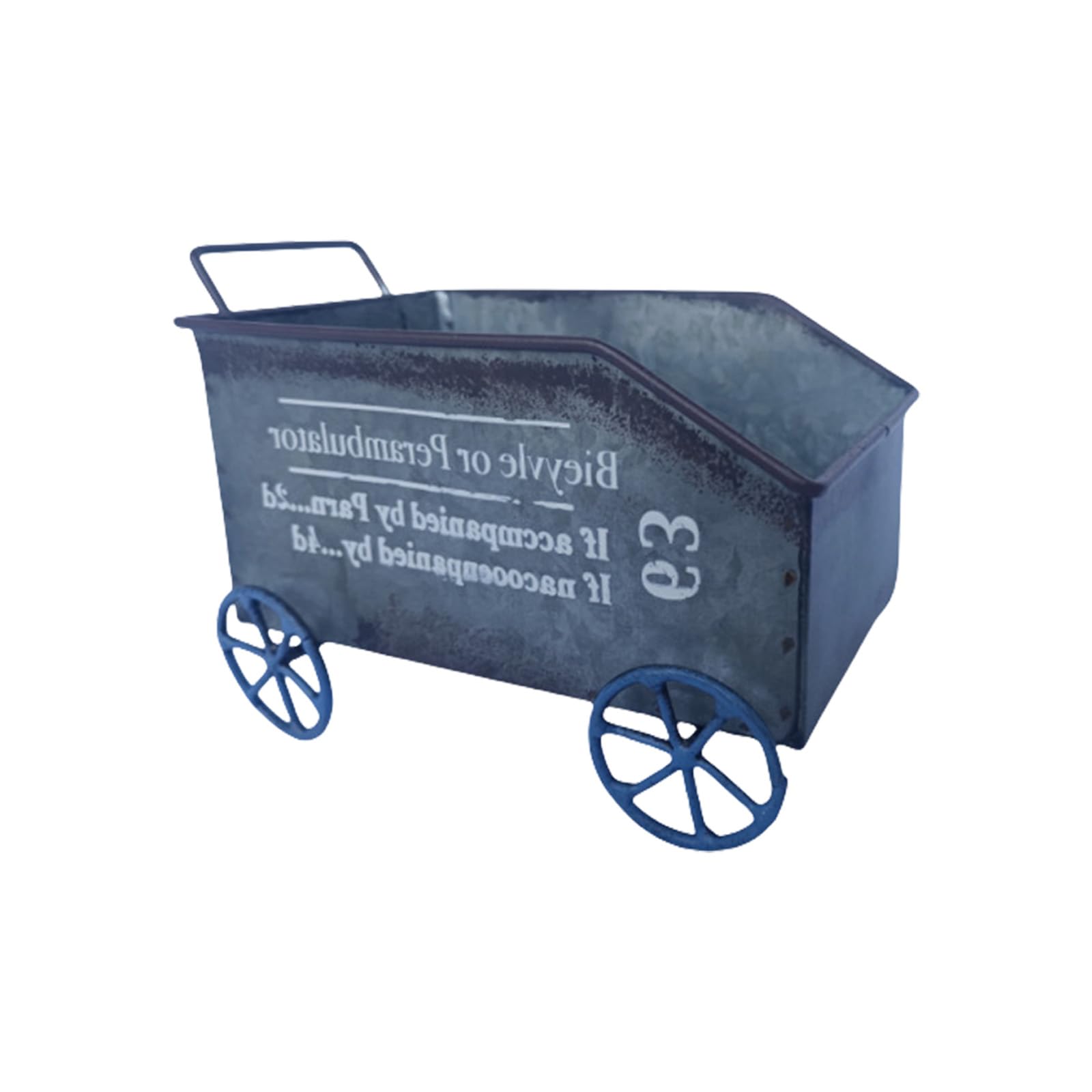 JTQYFI Iron Vintage Small Planter Flower Pots Cart Home Garden Wheelbarrow Decoration for Backyard Patio Plant Display Iron Vintage Small Planter