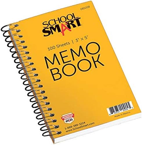 School Smart 85208 Cuaderno de notas - 3 x 5 - Apertura lateral - Encuadernado en espiral - 100 hojas