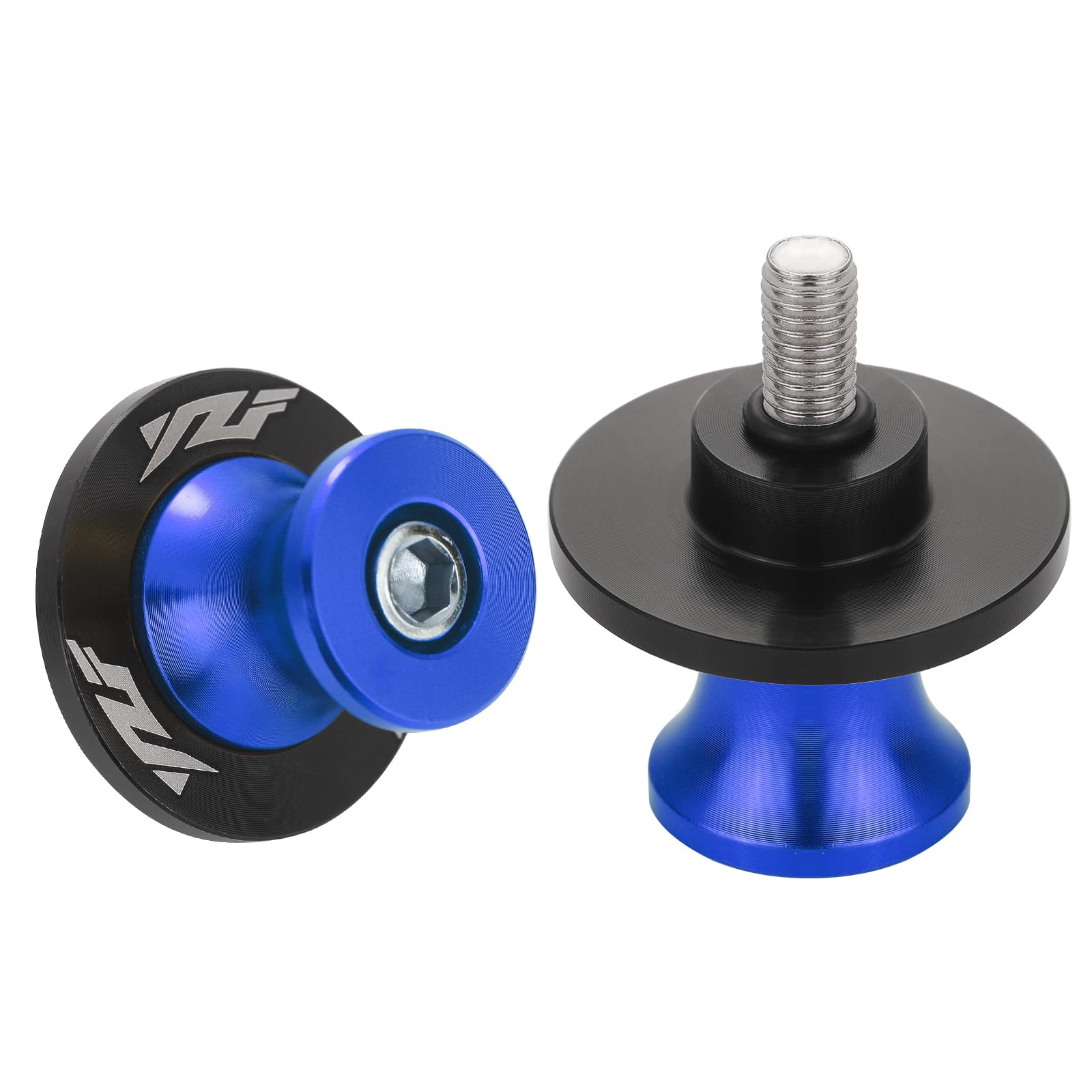 2Pcs Motorcycle Swing Arm Spools for Yamaha YZF R1 R3 R6 R6S R25 R15 R125 600R Aluminum (Blue)