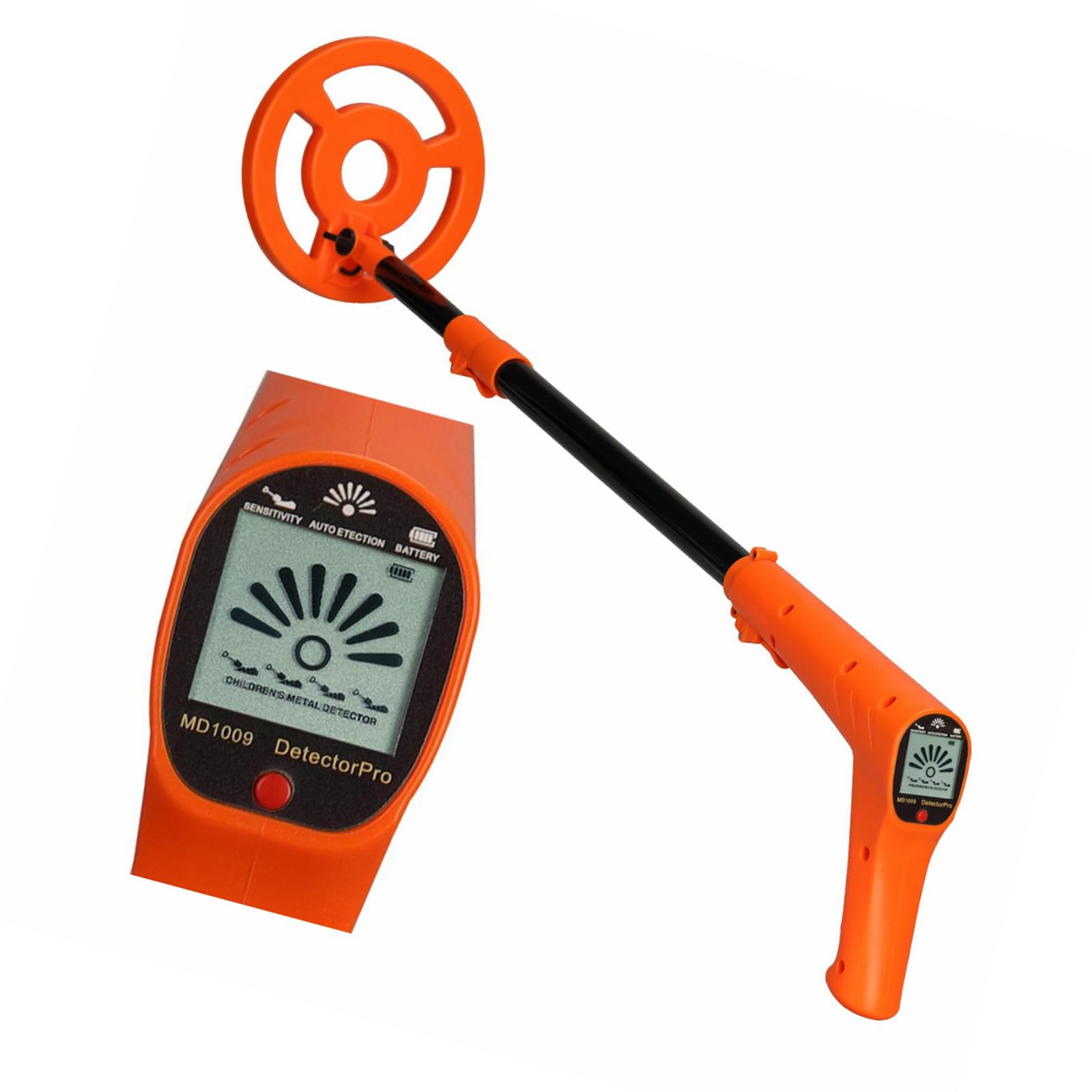 Detectores de tesoros ajustables para niños con pantalla LCD visual, diseño ergonómico y ligero para exteriores de 5 a 12 años, detectores de metales para niños con pantalla LCD