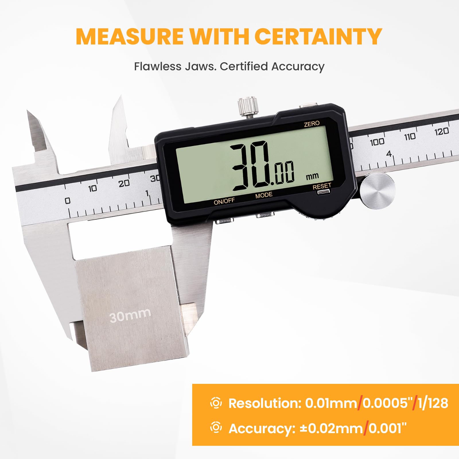 HARDELL Calibrador digital recargable, Pie de Rey Digital de 6 pulgadas con reinicio, herramienta de medición con conversión de mm/pulg/F, apagado automático, micrómetro con pantalla grande