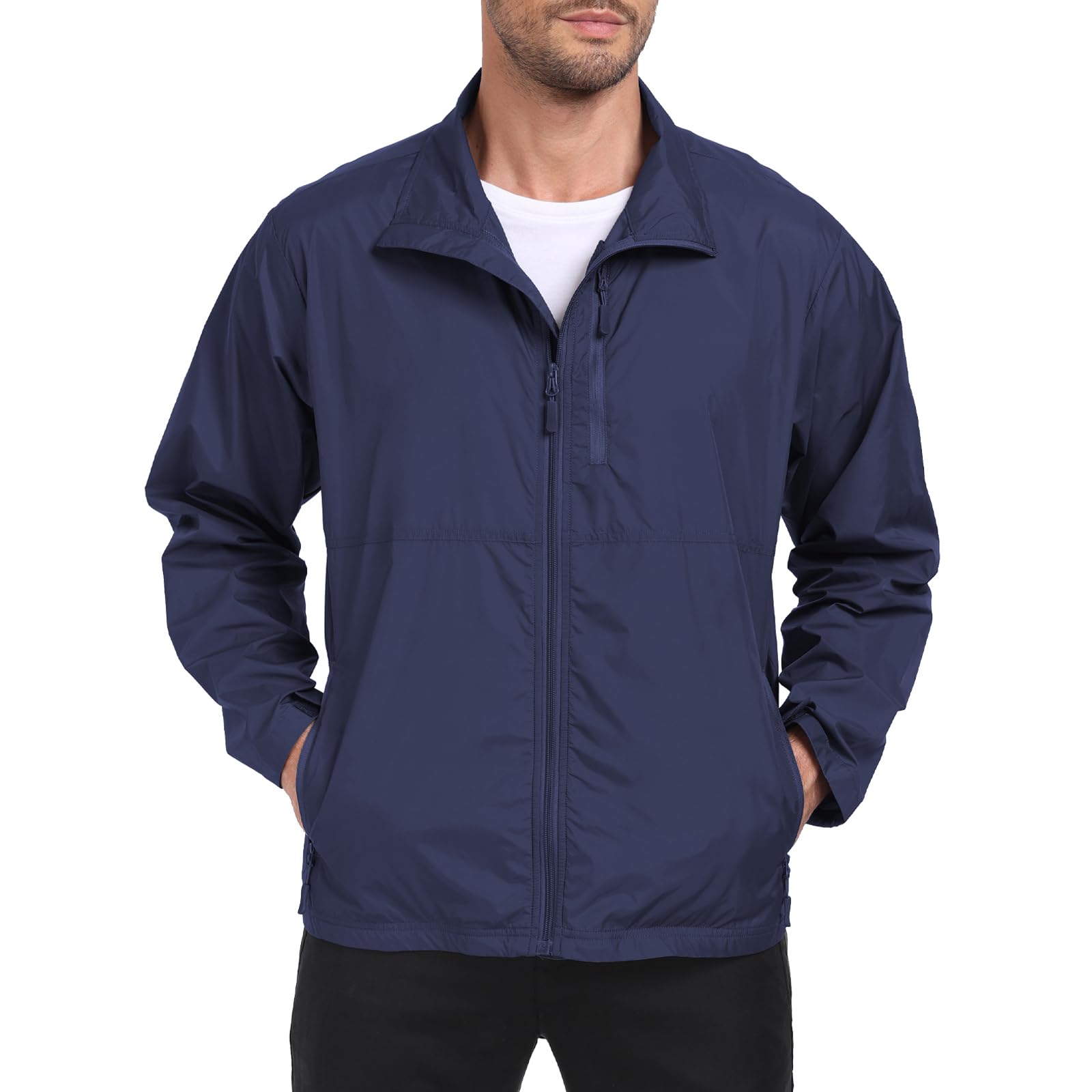 Mens Windbreaker Jackets Lightweight Travel Jackets Spring Summer Packable breathable