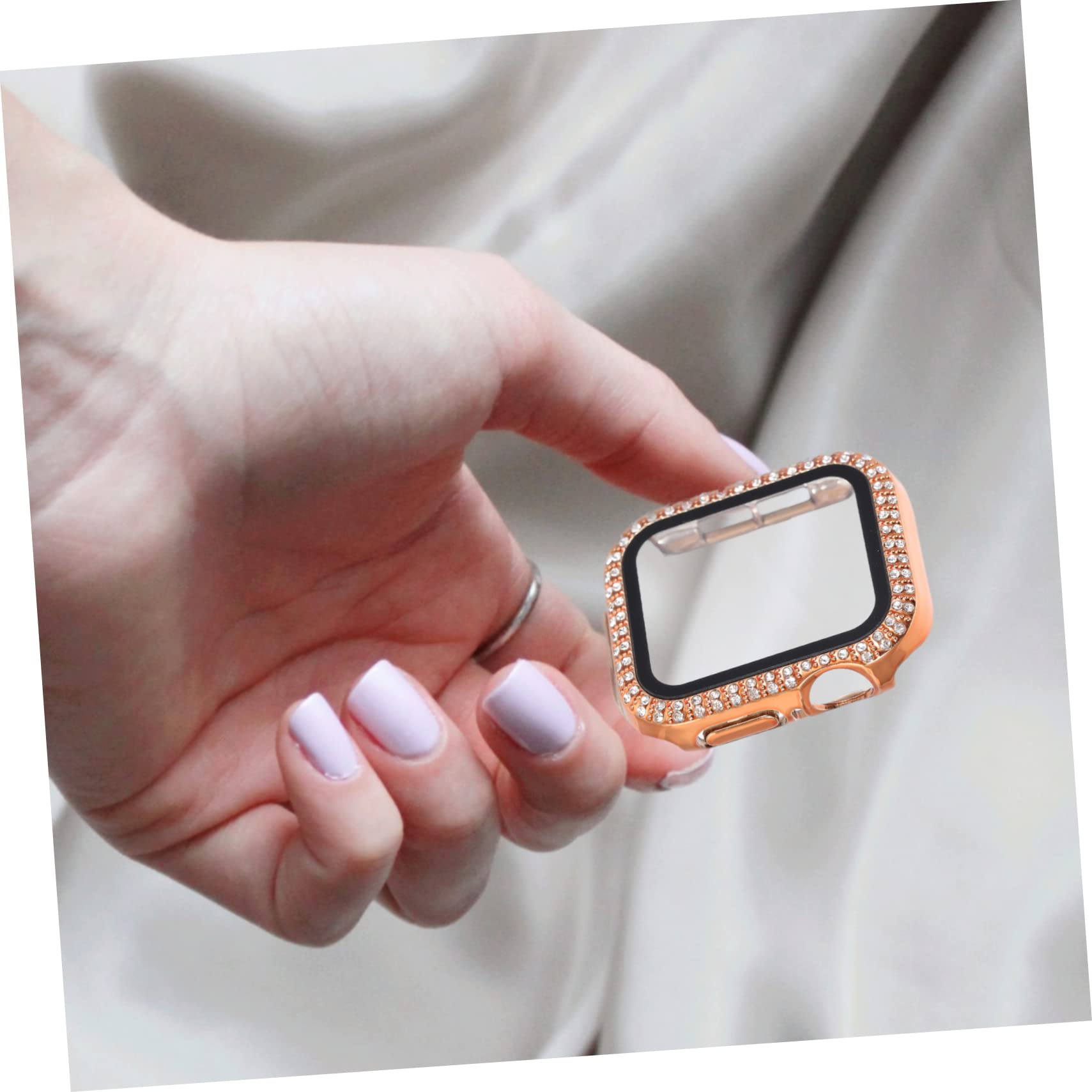 Uonlytech 4 Sets – Kratzfeste Smartwatch-hülle Glitzernde Uhrenabdeckung Für Einfache Installation Vollständiges Entfernen des Zugriffs Auf Die Tasten 5 Stück X 4