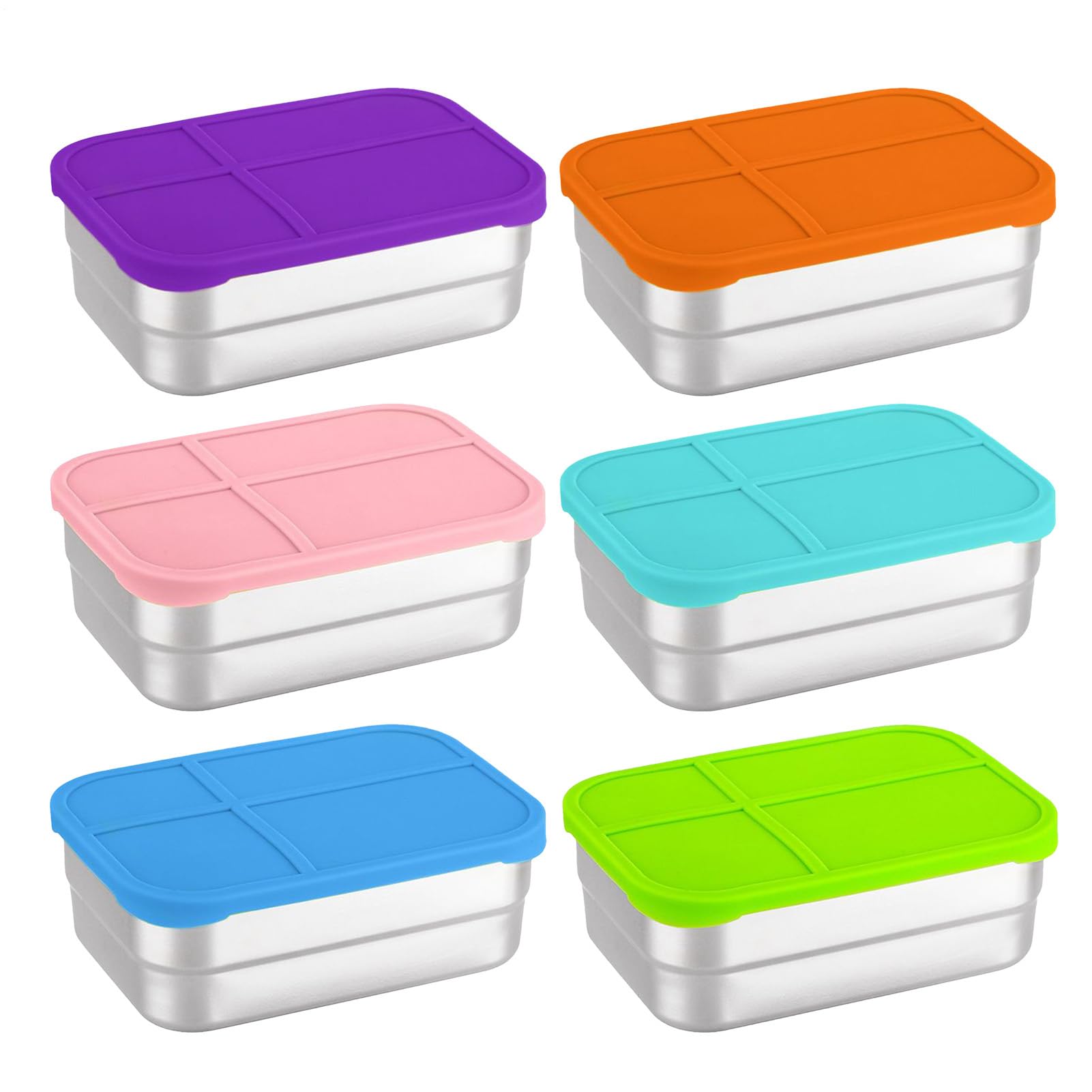 Envases de Acero Inoxidable para Snacks Recipiente Para Almacenar Comidas Y | Portátil De Alimentos Para Almuerzo Escuela Viajes Picnic Guardería Deportes Oficina Hogar Camping Senderismo