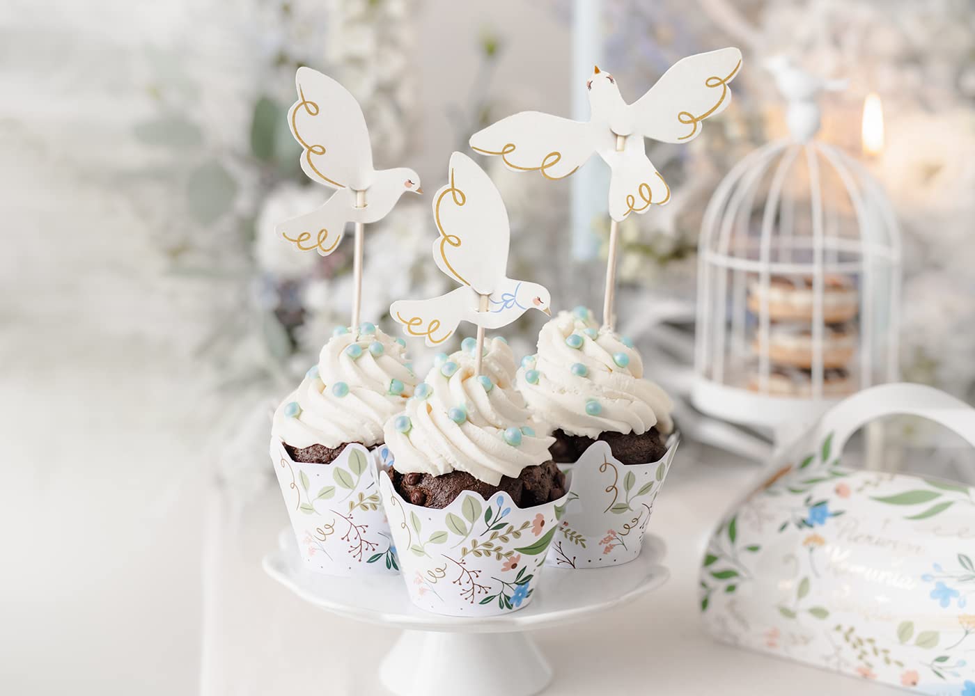 16 Pirottini Per Cupcake A Tema Comunione E Cresima – Decorazioni Per Torte E Muffin, Carta Qualità Alimentare