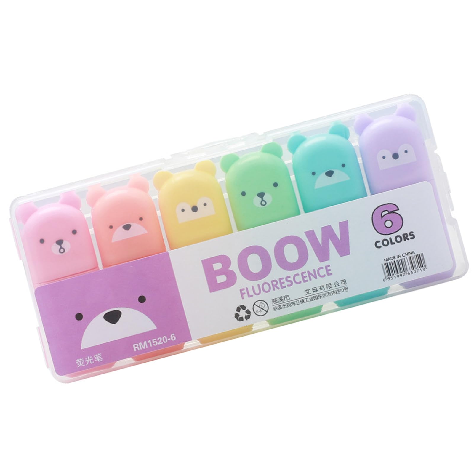 Xinsheinelry 4/5 / 6 Colors Cartoon Highlighter Pen Small School Supplies Markers Highlighters Set for School
