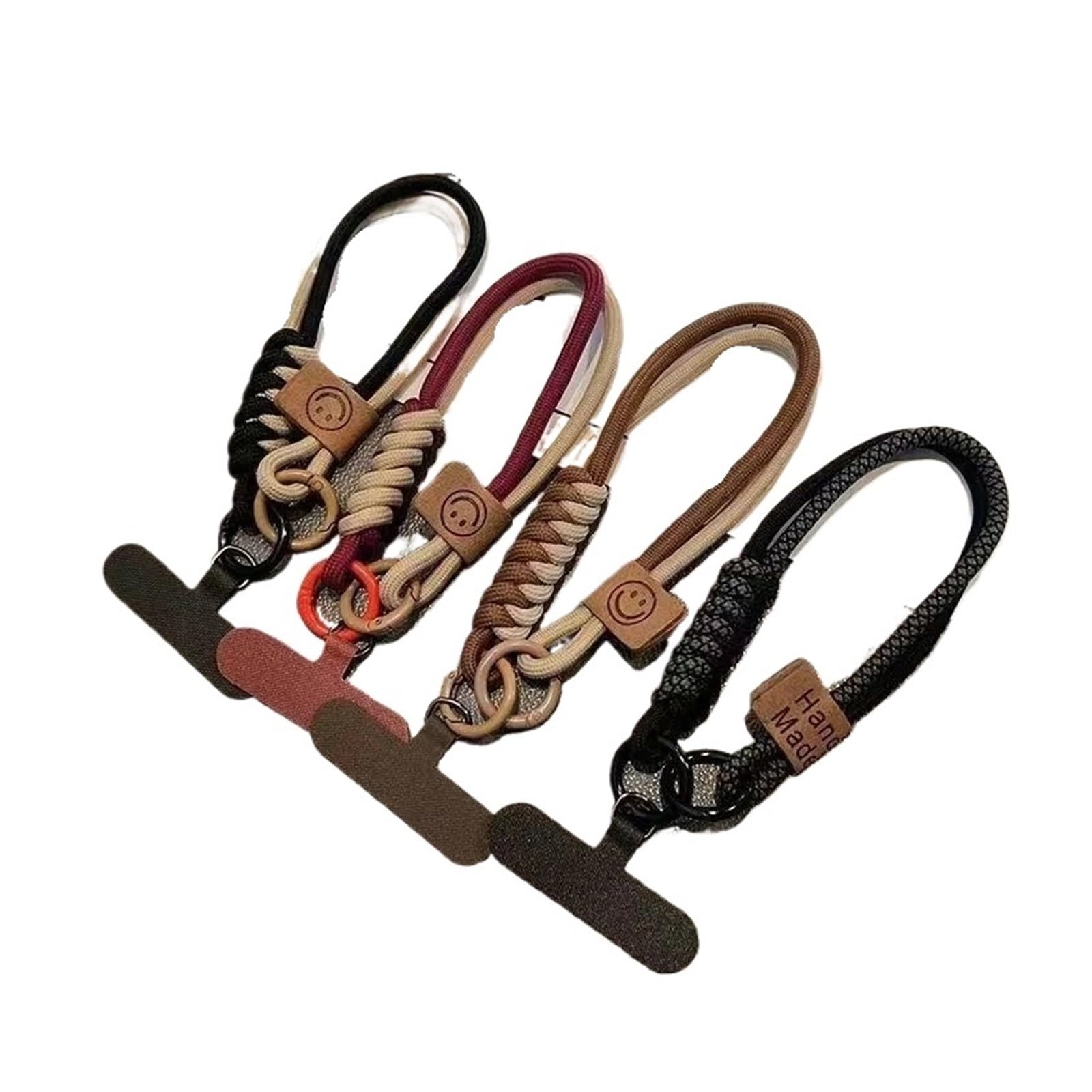 Funda for teléfono tejida de color con diseño de colisión, universal, con cuerda colgante corta, pulsera anticaídas versátil, tendencia de nicho.
