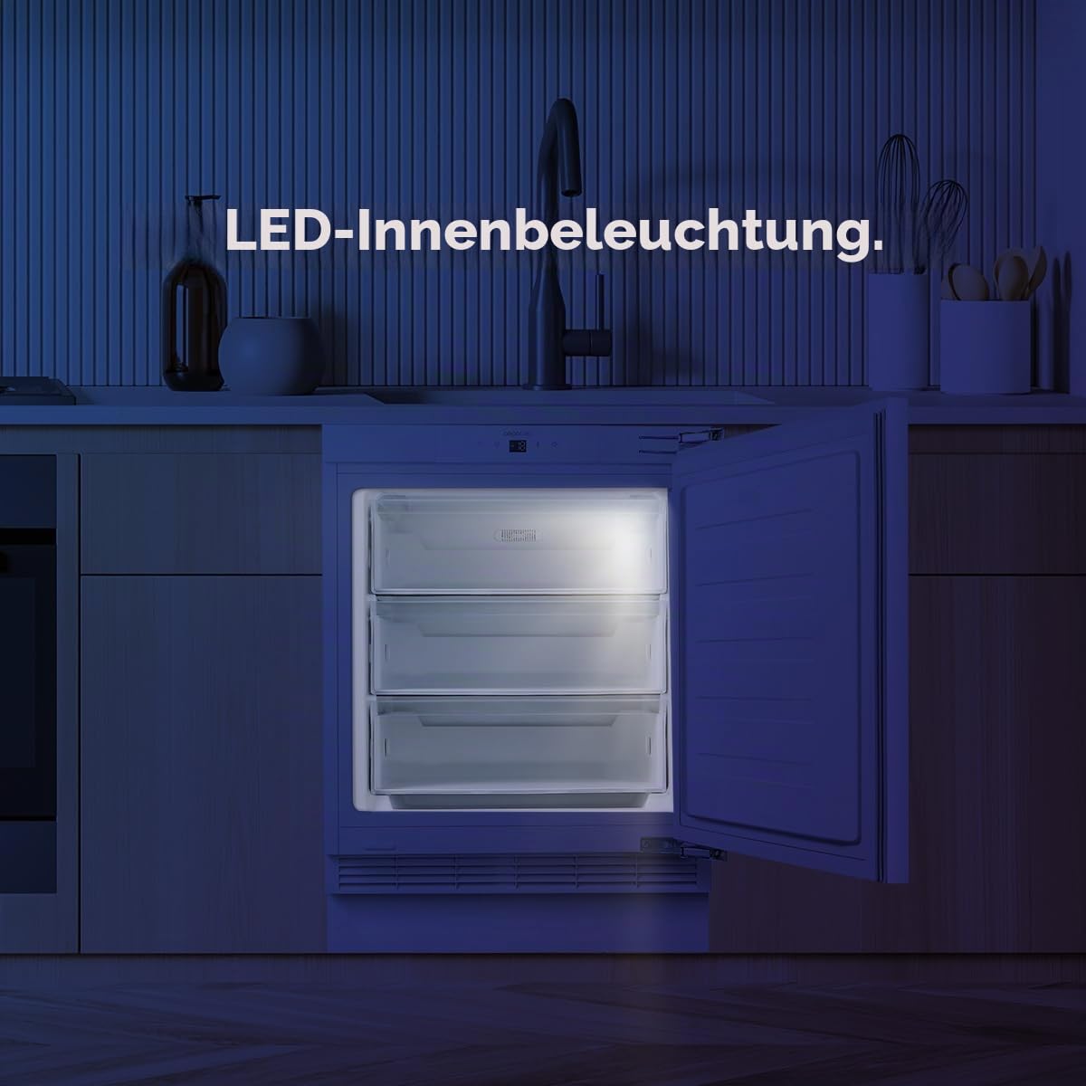 Cecotec Bolero Coolmarket TF BI 101 White E. Integrierbarer Mini-Gefrierschrank, 101 l, Display Touch und Fast Freezing, umkehrbare Tür, einstellbare Temperatur -14 °C bis -24 °C,