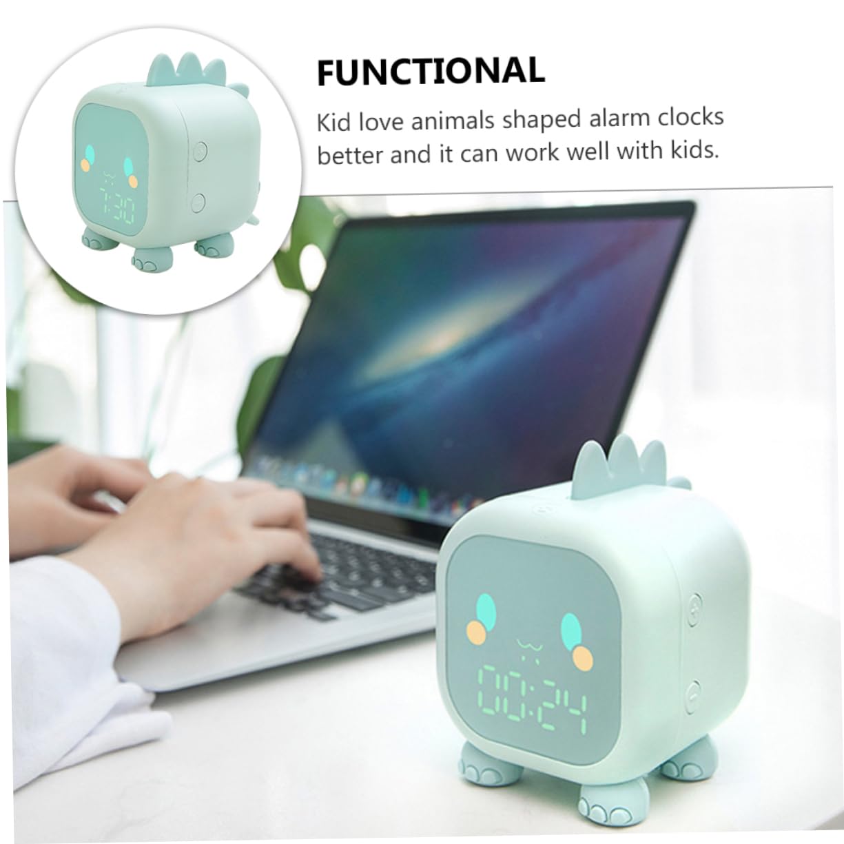 Despertador Electrónico Infantil Creativo Verde de Plástico 1pieza