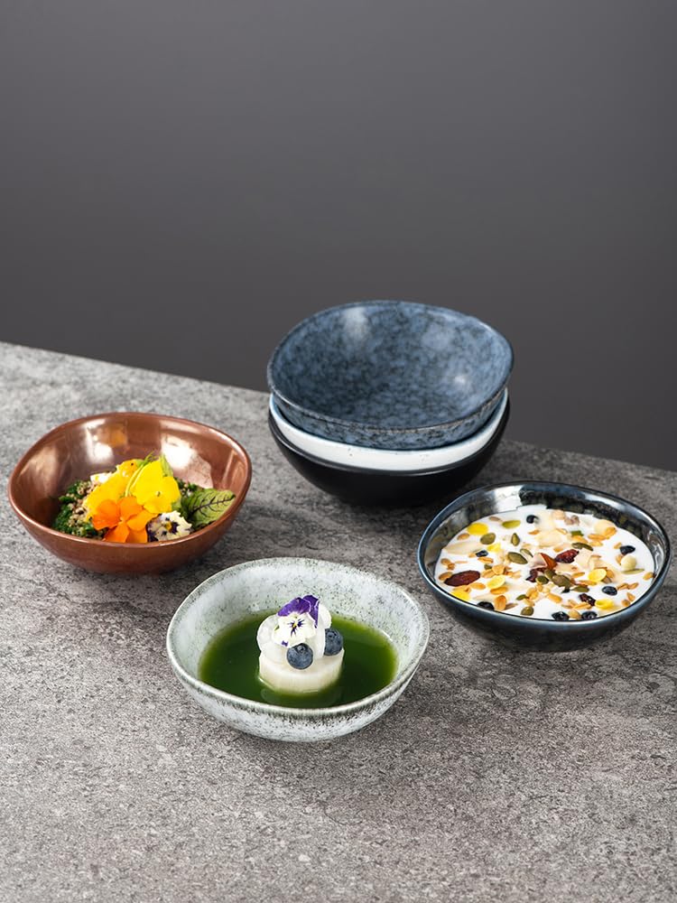 Talerz na przekąski Pojemniki na przekąski Kreatywna japońska ceramiczna miska deserowa Miska na dodatki domowe Retro 5-calowa miska Talerzyki deserowe Taca na przekąski(A)