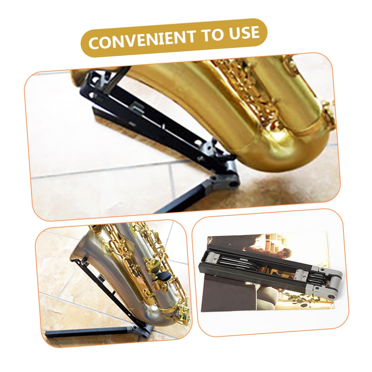 Klappbarer Metall Saxophonständer Tragbarer Robuster Saxophonhalter für Zuhause für Altsaxophon Faltbar ohne Montage Platzsparend und Leicht zu Transportieren