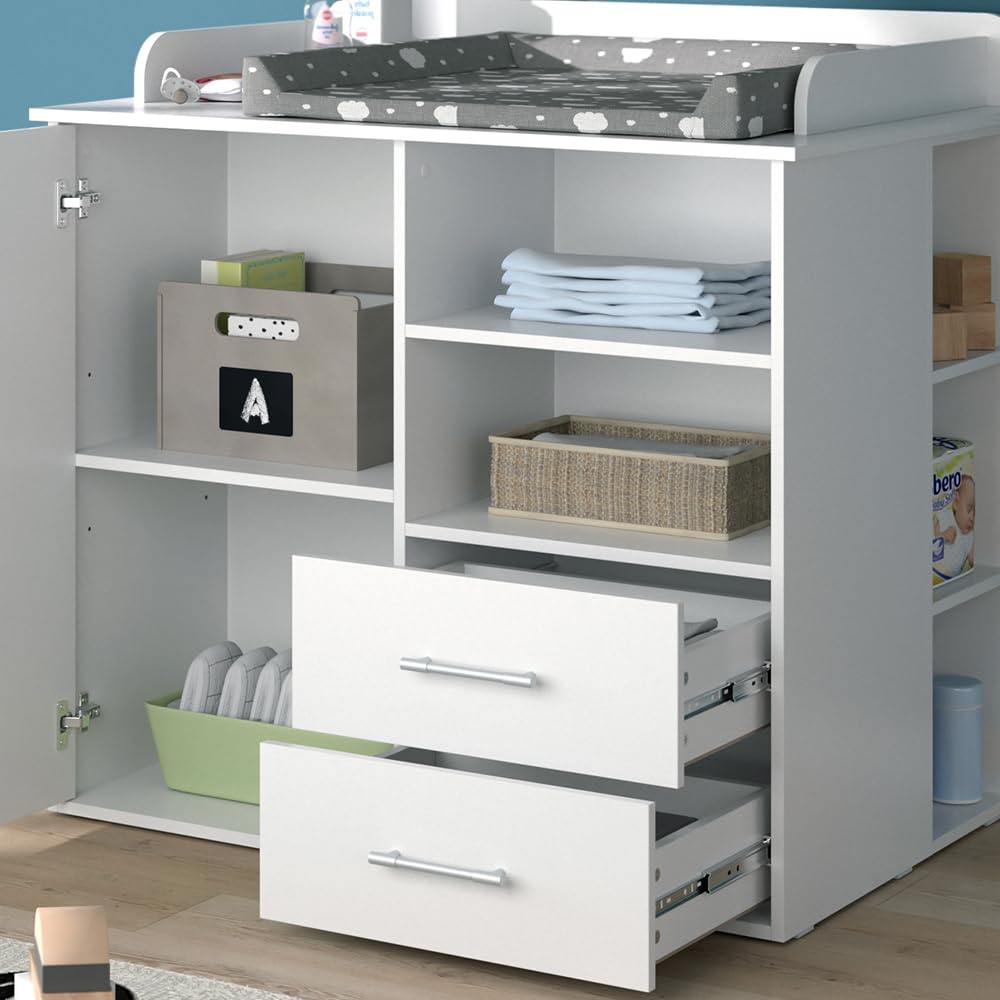 Vicco Przewijak dla dziecka "Lea", Biały, 113 x 100 cm | utilisable comme table à langer puis comme commode classique