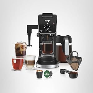 Ninja Hot and Iced Coffee Maker, Single Serve Coffee Maker and Drip Coffee Machine, DualBrew Pro Specialty 12-Cup with K-Cup Combo, Includes Permanent Filter, CFP307