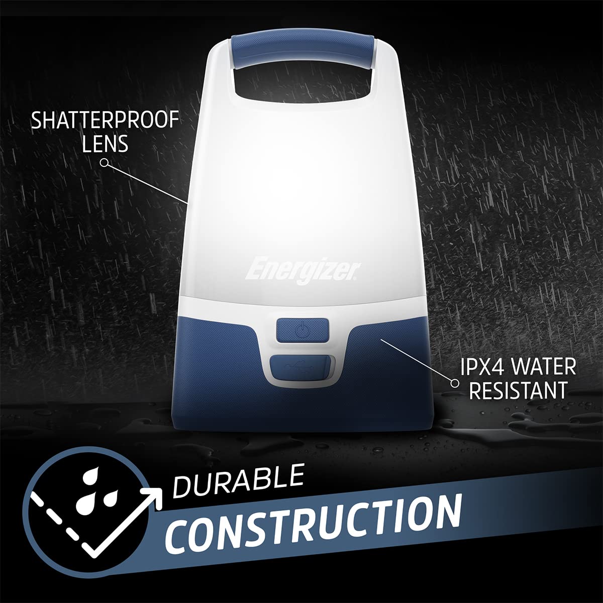 Energizer Lanterna LED multicolore intelligente, lanterna ricaricabile da 1200 lumen, luce notturna per interni ed esterni e lanterna da campeggio, luce a 360 gradi (USB inclusa)