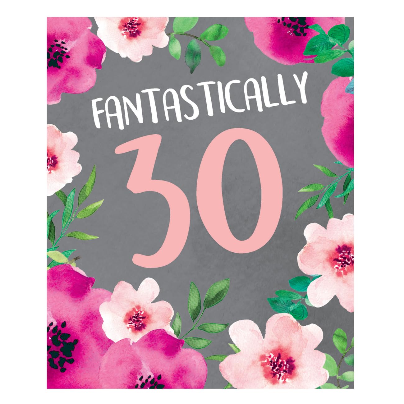 Emotional Rescue Text: Fantastically 30 on floral background.
