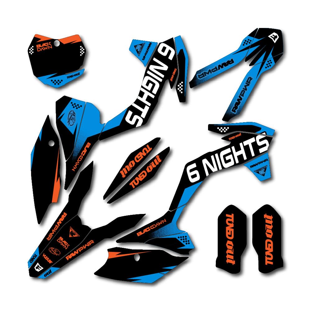 Orange & Blue 6 Nights Graphics Kit fits KTM 13-15 SX SXF XC XCF 125 150 200 250 300 450