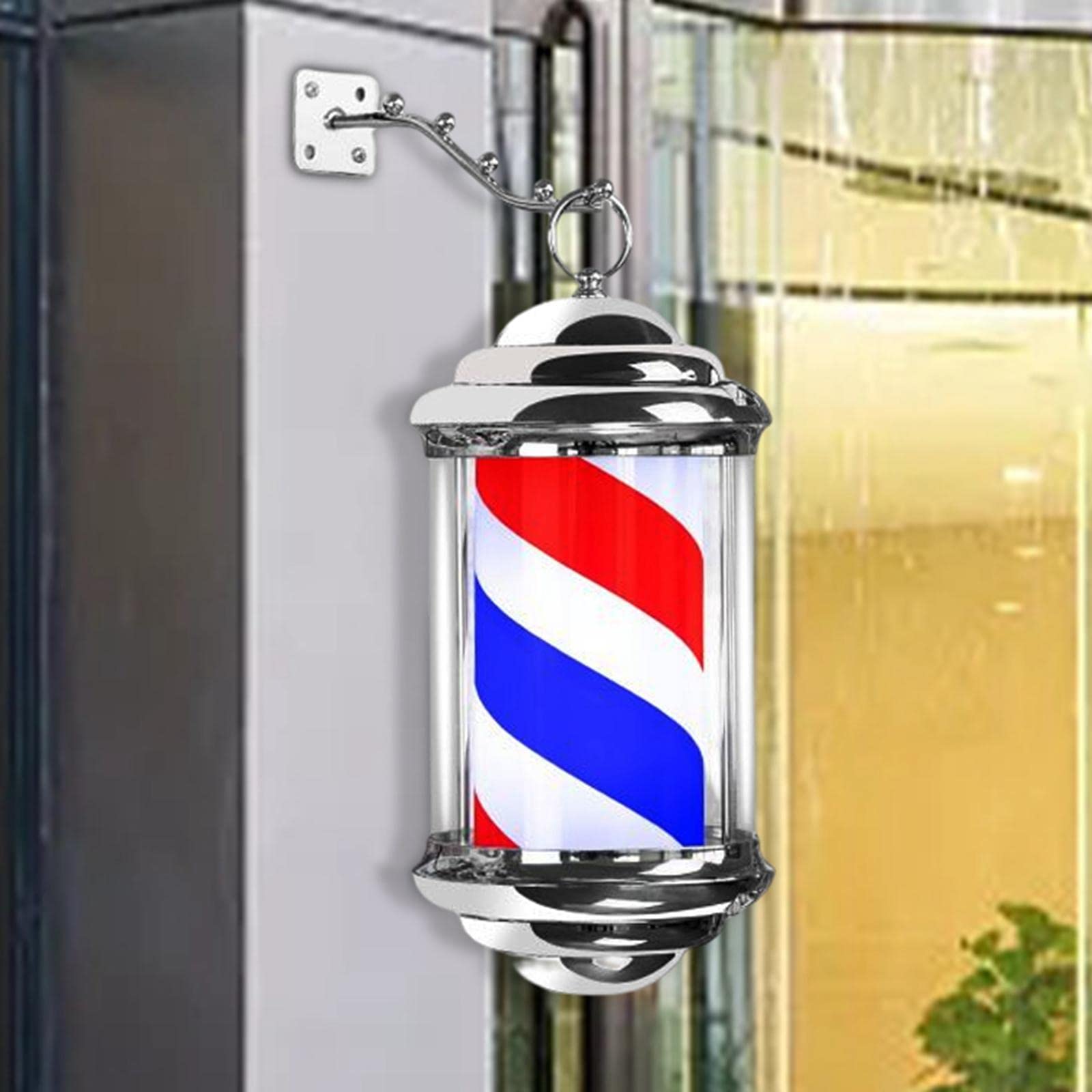 Rotulador Giratorio Luminoso Cartel Giratorio Letrero Led Barbero Montaje en Pared Resistente Agua Adecuado para Negocios de Peluquería Locales M