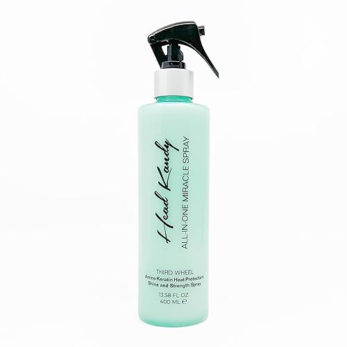 Head Kandy Spray protector de calor para el cabello La tercera rueda 1.6 onzas Spray de protección térmica con aminoqueratina Evita daños y