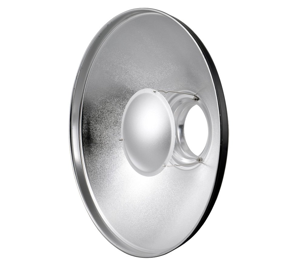 ayex Beauty Dish Chauffe-lumière en Forme de L Argenté 42 cm avec Support en nid d'abeille et diffuseur