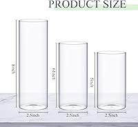 Vista 2 de Pinkunn Juego de 4 portavelas de huracán, jarrones cilíndricos transparentes altos para centros de mesa con corona de eucalipto verde para verano