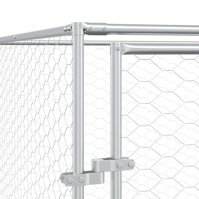 Foto 5 de 8 de vidaXL Perrera de Exterior Acero galvanizado Plateado 8x12x2 m