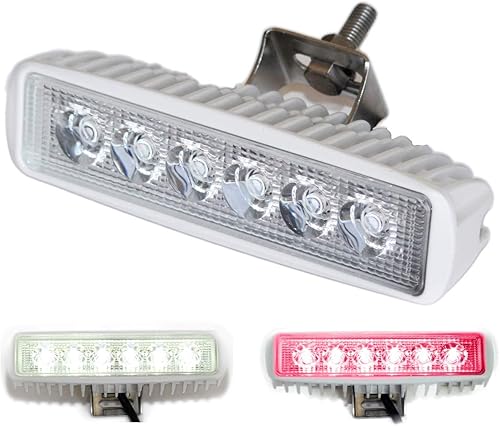 Miniatura 8 de Wave One Marine Luz LED de doble color para esparcidor de barcos, cubierta de luz de inundación, accesorios y soporte inoxidable IP68, impermeable,