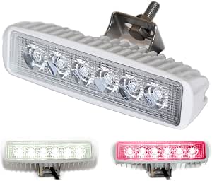 Wave One Marine Dual Color LED Boat Spreader Light - White & Red, IP68 Waterproof, 1000+ Lumens