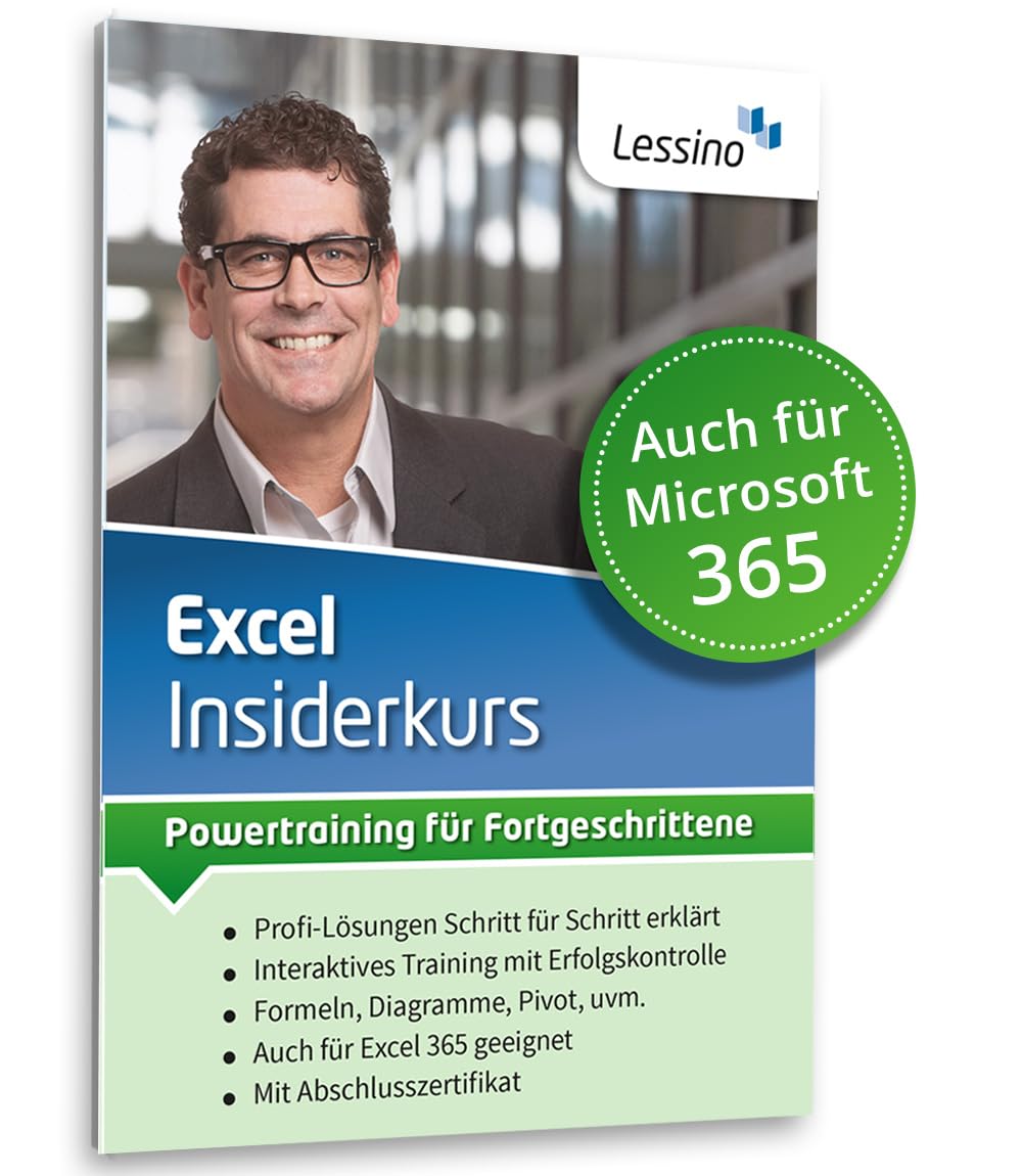 Excel Insiderkurs - Online-Kurs für Fortgeschrittene | Lernen Sie Schritt für Schritt Diagramme, Pivot, Formeln und Funktionen nutzen | optimiert für Microsoft 365 & Office 2024 | [1 Nutzer-Lizenz]